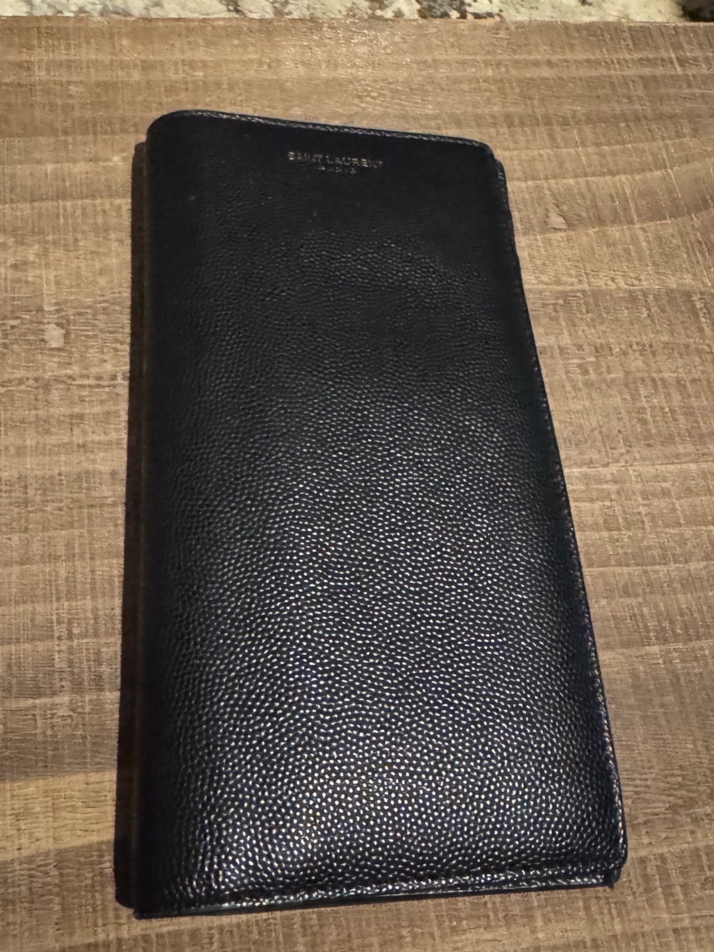 Authentic Saint Laurent Paris Grain de Poudre Leather Long Wallet ✨